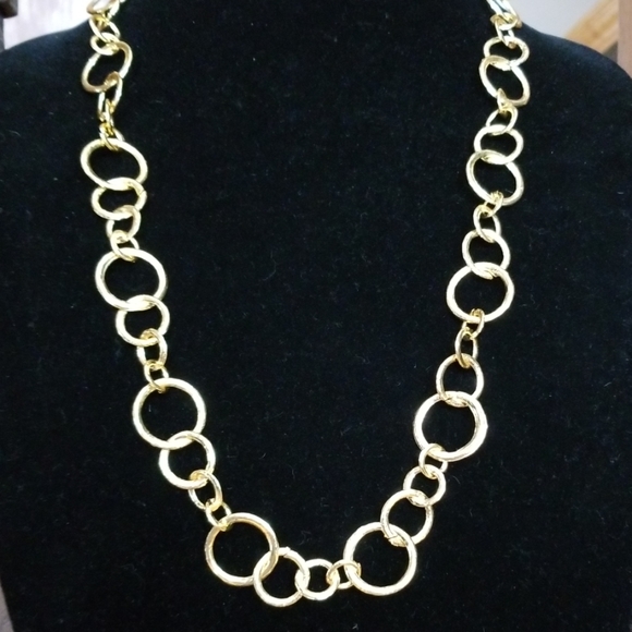 NWT Amrita Singh Elegant Gold Tone Brass Chain Link Necklace - Picture 8 of 9